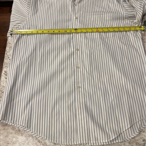 Men’s Brooks Brothers Striped Button up Shirt White Blue XL - Picture 8 of 9